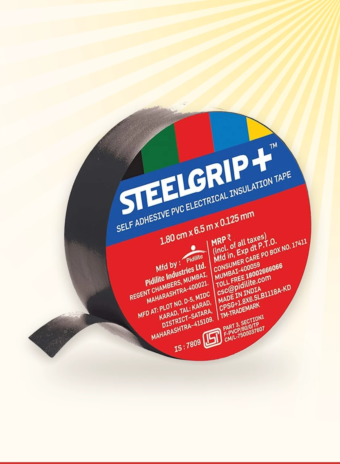 Steelgrip PVC electrical insulation tape roll