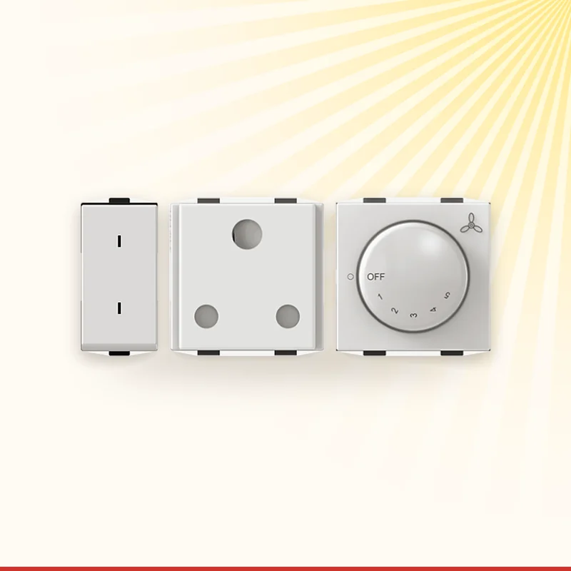 Anchor Roma Plus modular switches with curved white plate, Monika Electric Corporation, Ahmedabad