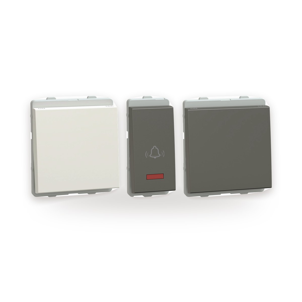 Schneider Electric modular switches and sockets on a wall plate, Monika Electro Tech, Ahmedabad
