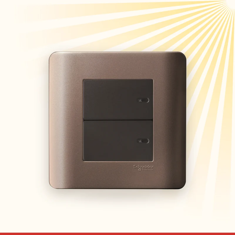 Schneider Electric ZENcelo full-flat switch in silver bronze finish