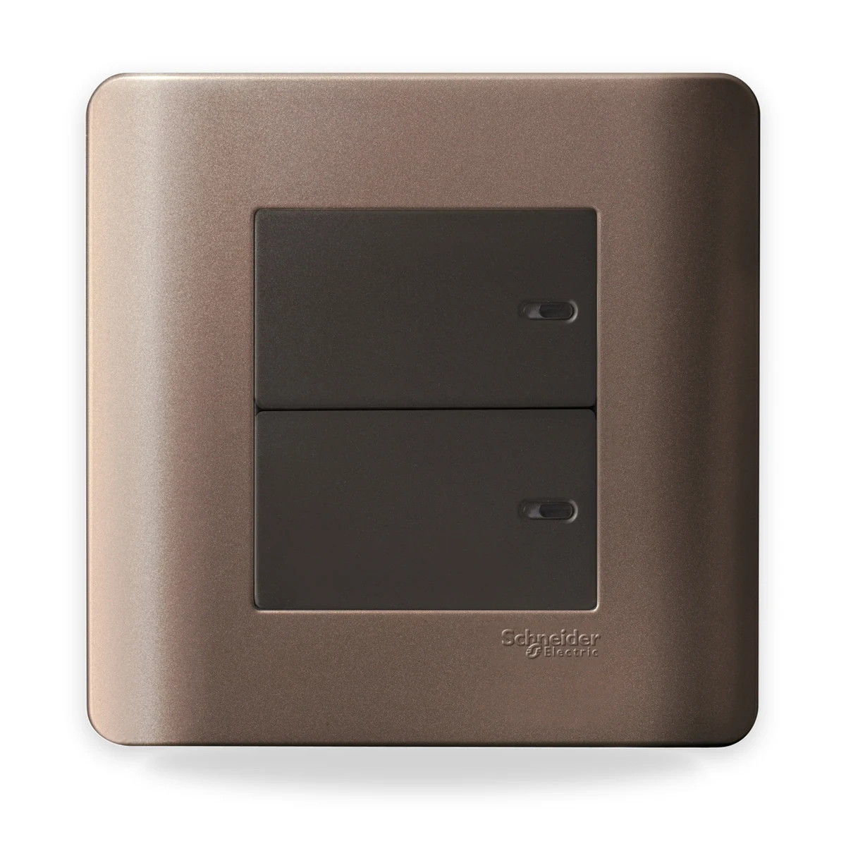 Schneider Electric ZENcelo full-flat switch in silver bronze finish